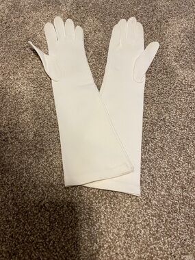 Long Cream Evening Gloves
